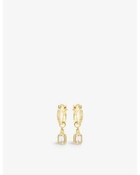 V By Laura Vann - Iris 18ct Yellow -plated Recycled Sterling-silver And Cubic Zirconia Hoop Earrings - Lyst