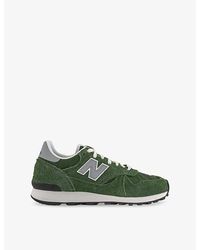 New Balance - 475 Logo-Embroidered Suede And Mesh Low-Top Trainers - Lyst