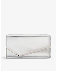 Jimmy Choo - Emmie Mirrored-Fabric Clutch - Lyst