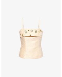 Sister Jane - Alma Jewel-Embellished Satin Top - Lyst
