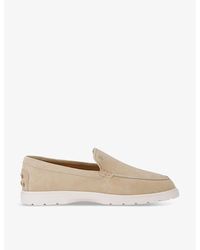 Tod's - Ibrido Almond-Toe Suede Loafers - Lyst