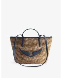 Zadig & Voltaire - Le Mini Wings Raffia Shoulder Bag - Lyst