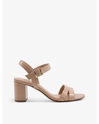 Dune - Merisa Block-heel Patent Faux-leather Sandals - Lyst