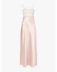AYA MUSE - Myra Lace-Bodice Satin Maxi Dress - Lyst