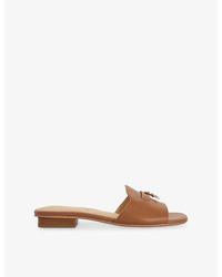 Dune - Lindo Leather Slides - Lyst