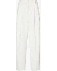 Totême - Structured-waist Wide-leg High-rise Silk And Cotton-blend Corduroy Trousers - Lyst