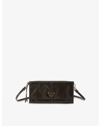 Prada - Triangle-Logo Small Leather Wallet - Lyst
