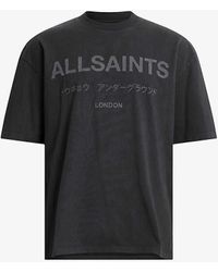 AllSaints - Laser Underground Logo Text-print Organic-cotton T-shirt X - Lyst