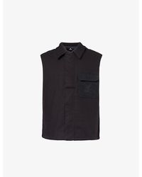 Represent - Brand-embroidered Collared Cotton Gilet X - Lyst