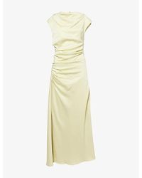 Jonathan Simkhai - Burke Draped Satin Midi Dress - Lyst