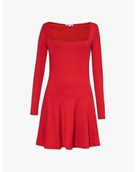 Reformation - Coen Square-Neck Stretch-Woven Mini Dress - Lyst