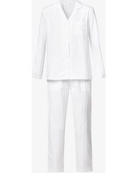The White Company Striped Cotton Pyjama Set - White