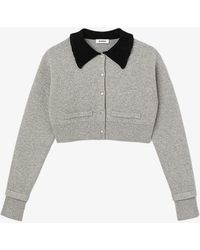 Sandro - Etienne Frill-collar Wool And Cashmere-blend Cardigan - Lyst
