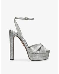 Aquazzura - Divine 130 Leather Heeled Sandals - Lyst