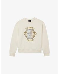 The Kooples - Branded-Print Relaxed-Fit Cotton-Jersey Sweatshirt - Lyst