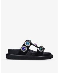 Kurt Geiger - Orson Crystal-Embellished Suede Sandals - Lyst