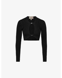 Gucci - Cut-out Cropped Knitted Top - Lyst