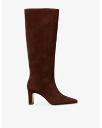 Claudie Pierlot - Pointed Suede Heeled Knee-High Boots - Lyst