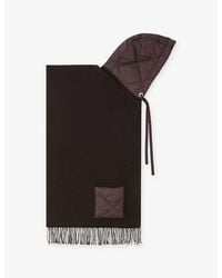 Maje - Hooded Fringed-Hem Wool Scarf - Lyst