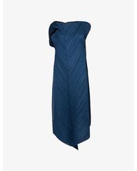 Pleats Please Issey Miyake - Flare Boat-Neck Pleated Knit Midi Dress - Lyst