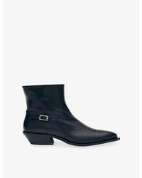 Alohas - Lizzie Buckle Leather Heeled Ankle Boots - Lyst