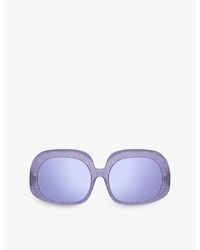 Linda Farrow - Lea Oversized Round-frame Acetate Sunglasses - Lyst