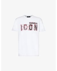 DSquared² - Icon Logo-print Regular-fit Cotton-jersey T-shirt - Lyst