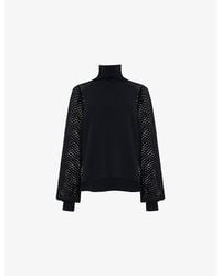 eem - Mesh-Sleeve Knitted Jumper - Lyst