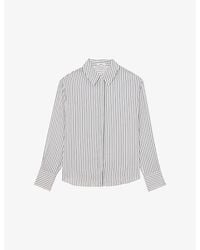 Reiss - Annika Striped Woven Blouse - Lyst