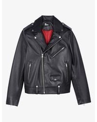 The Kooples - Straight-Cut Notched-Collar Leather Jacket - Lyst