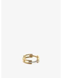Monica Vinader - Signature Link 18Ct Vermeil Plated Sterling And 0.055Ct Lab-Grown Diamond Ring - Lyst
