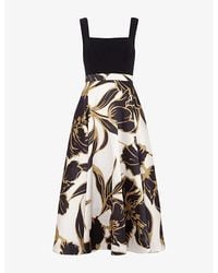 Phase Eight - Delie Floral-Skirt Satin Maxi Dress - Lyst