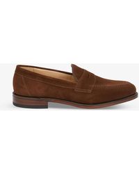 Loake Lifestyle Healey Men's Leather Loafers Moccasin Slippers Black/Brown 
