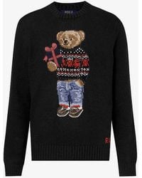Polo Ralph Lauren - Polo Bear-intarsia Cotton And Cashmere-blend Jumper X - Lyst