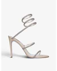 Rene Caovilla - Cleo Crystal-Embellished Leather Heeled Sandals - Lyst