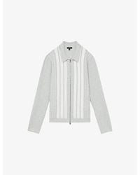 Reiss - Ambient Zip-Through Striped Knitted Jacket - Lyst