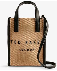 Ted Baker - Paulii Logo-embroidered Raffia Icon Bag - Lyst