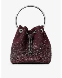 Jimmy Choo - Bon Bon Crystal-Embellished Satin Bag - Lyst