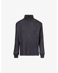 Homme Plissé Issey Miyake - Pleated Stand-collar Padded Knitted Jacket - Lyst