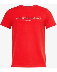 Tommy Hilfiger - Logo-print Cotton-jersey T-shirt Xx - Lyst
