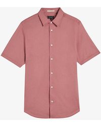 Ted Baker - Short-sleeved Cotton-jersey Shirt - Lyst