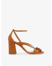 LK Bennett - Jeanie Tassel Heeled Suede Sandals - Lyst