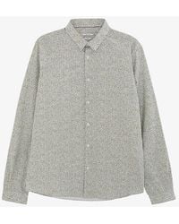 IKKS - Floral-print Slim-fit Cotton Shirt - Lyst