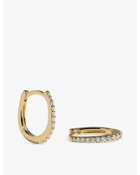 Astrid & Miyu - Pavé 14Ct- And Lab-Grown Diamond Huggies - Lyst