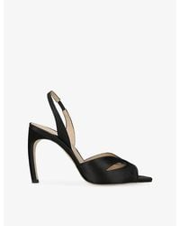 Victoria Beckham - Harlow Mask Halter Back 100 Satin Heeled Sandals - Lyst