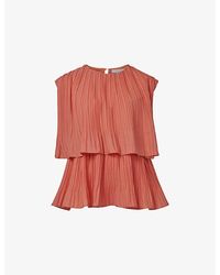 eem - Tiered Round-Neck Woven Blouse - Lyst