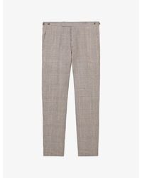 Reiss - Epsom Tailored-Fit Wool And Linen-Blend Suit Trousers - Lyst