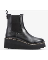 Carvela Kurt Geiger Platform Leather Ankle Boots - Black