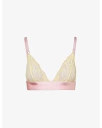 Dora Larsen - Florrie Lace-trim Stretch-recycled Nylon Triangle Bra - Lyst