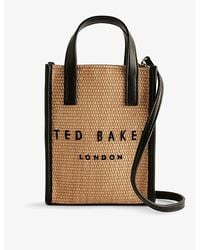 Ted Baker - Paulii Logo-embroidered Raffia Icon Bag - Lyst